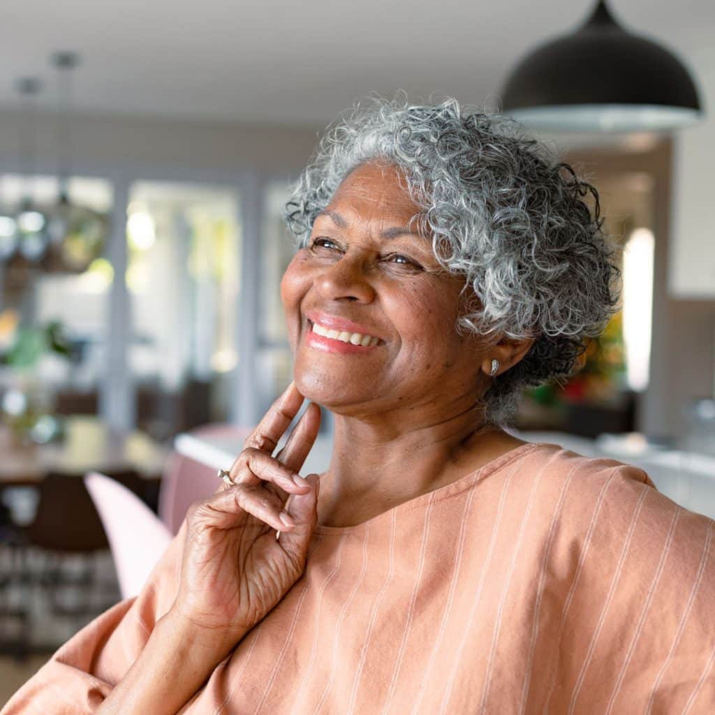 Older lady thinking
