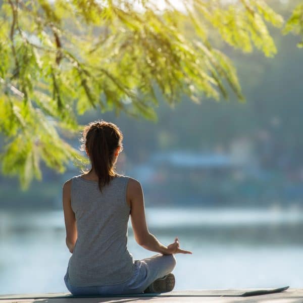 Yoga at the lake