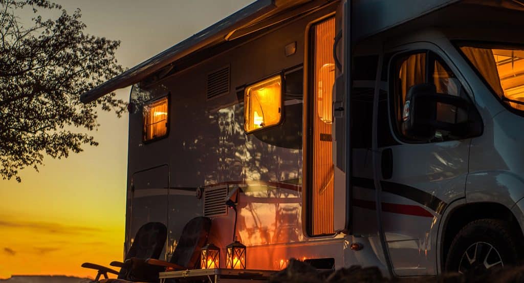 RV in the sunset